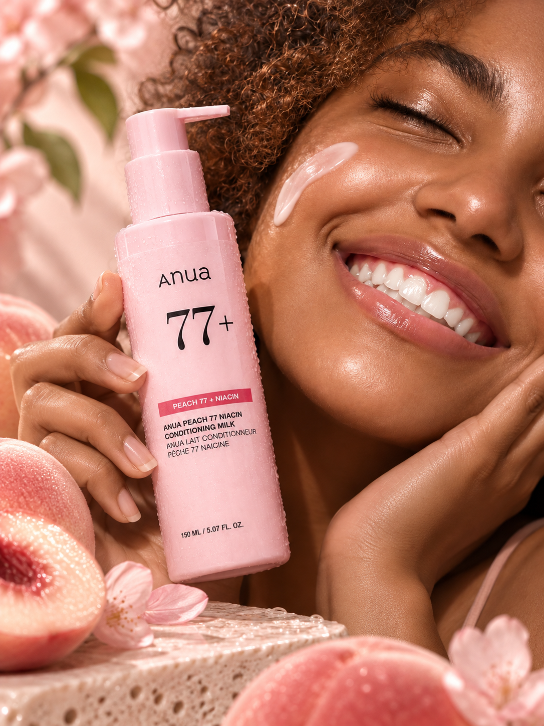 20D8604F-6FB0-4950-BFC1-79ADCE8EE64A Anua Peach 77 Niacin Conditioning Milk 150ml model shot