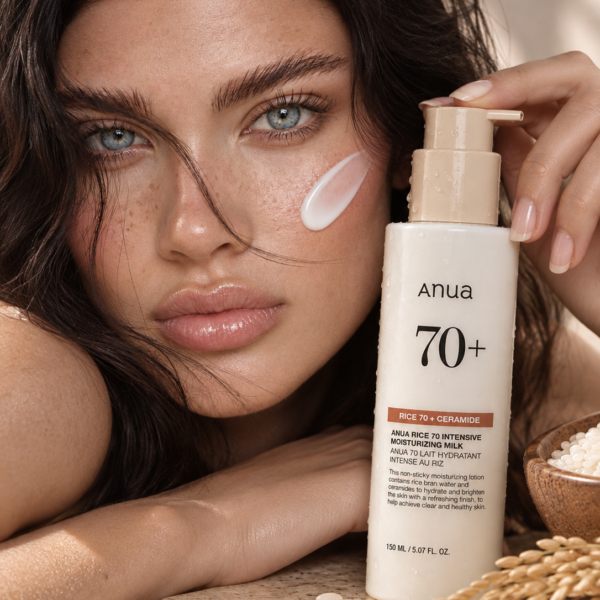 Anua Rice 70 Intensive Moisturizing Milk 150ml model shot