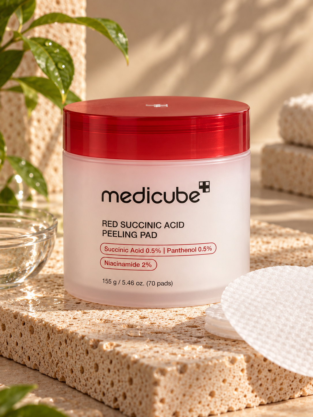 6521AE57-CCEB-4452-A906-F0072E0800F3 Medicube Red Succinic Acid Peeling Pad 70pcs jar