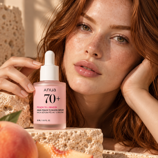 Anua Peach 70 Niacinamide Serum 30ml model shot