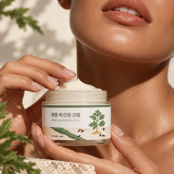 Round Lab Mugwort Calming Cream model shot