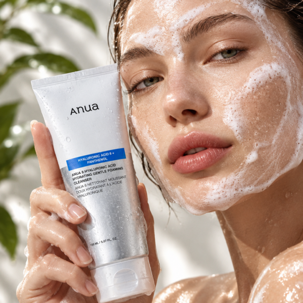 Anua 8 Hyaluronic Acid Hydrating Gentle Foaming Cleanser model shot