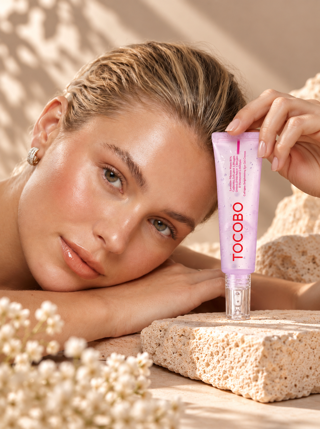 Tocobo Collagen Brightening Eye Gel Cream model Tocobo Collagen Brightening Eye Gel Cream model