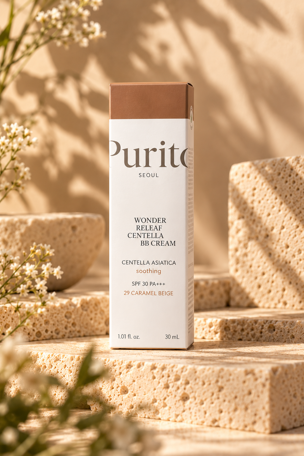Purito Wonder Releaf Centella BB Cream Caramel Beige doos Purito Wonder Releaf Centella BB Cream Caramel Beige doos